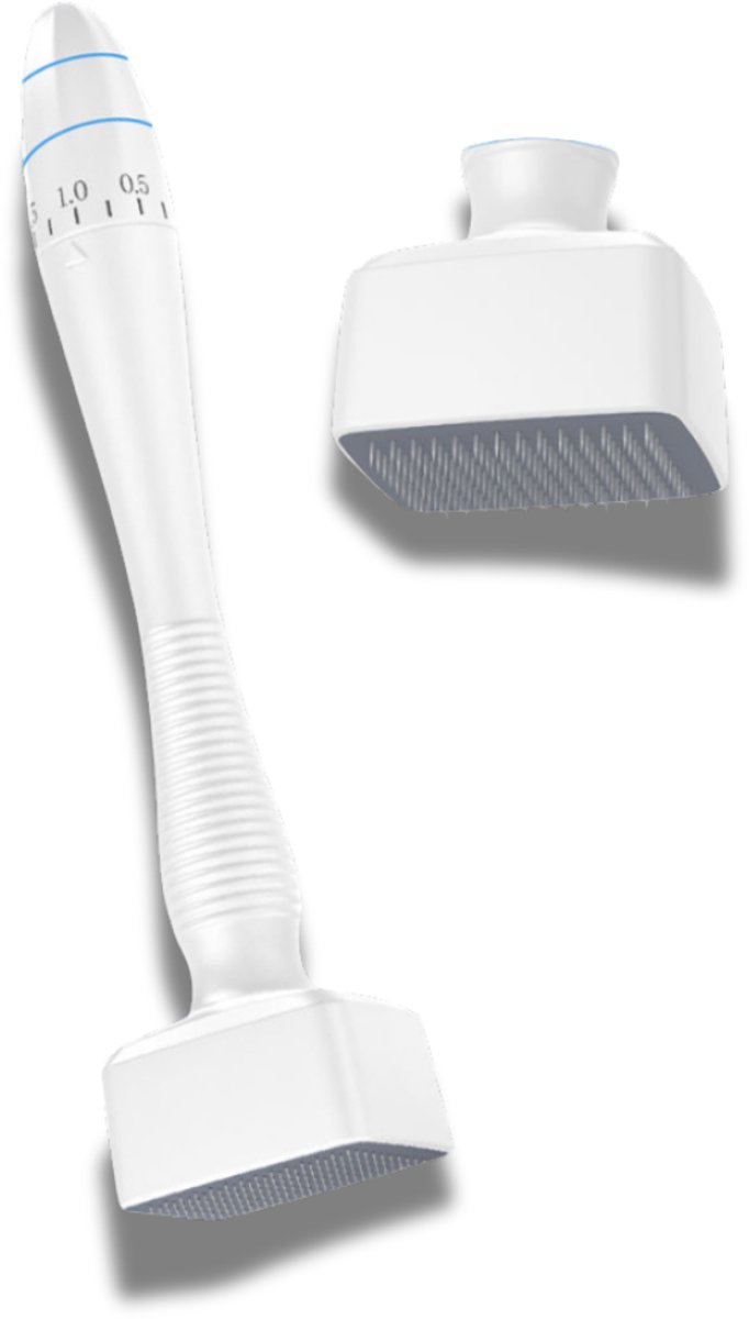 Goedkoopste Dermastamp - Verstelbaar tussen 0,1mm en 3mm - Derma Stamp - 140 Naalden - Microneedling - Dermaroller