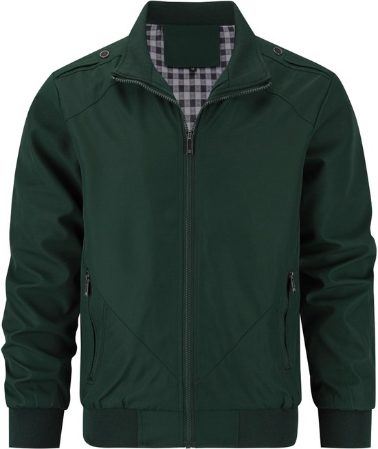 Manteau uni Allthemen pour homme avec col montant - Coupe slim - Fermeture zippée avec poches - Tendance - M