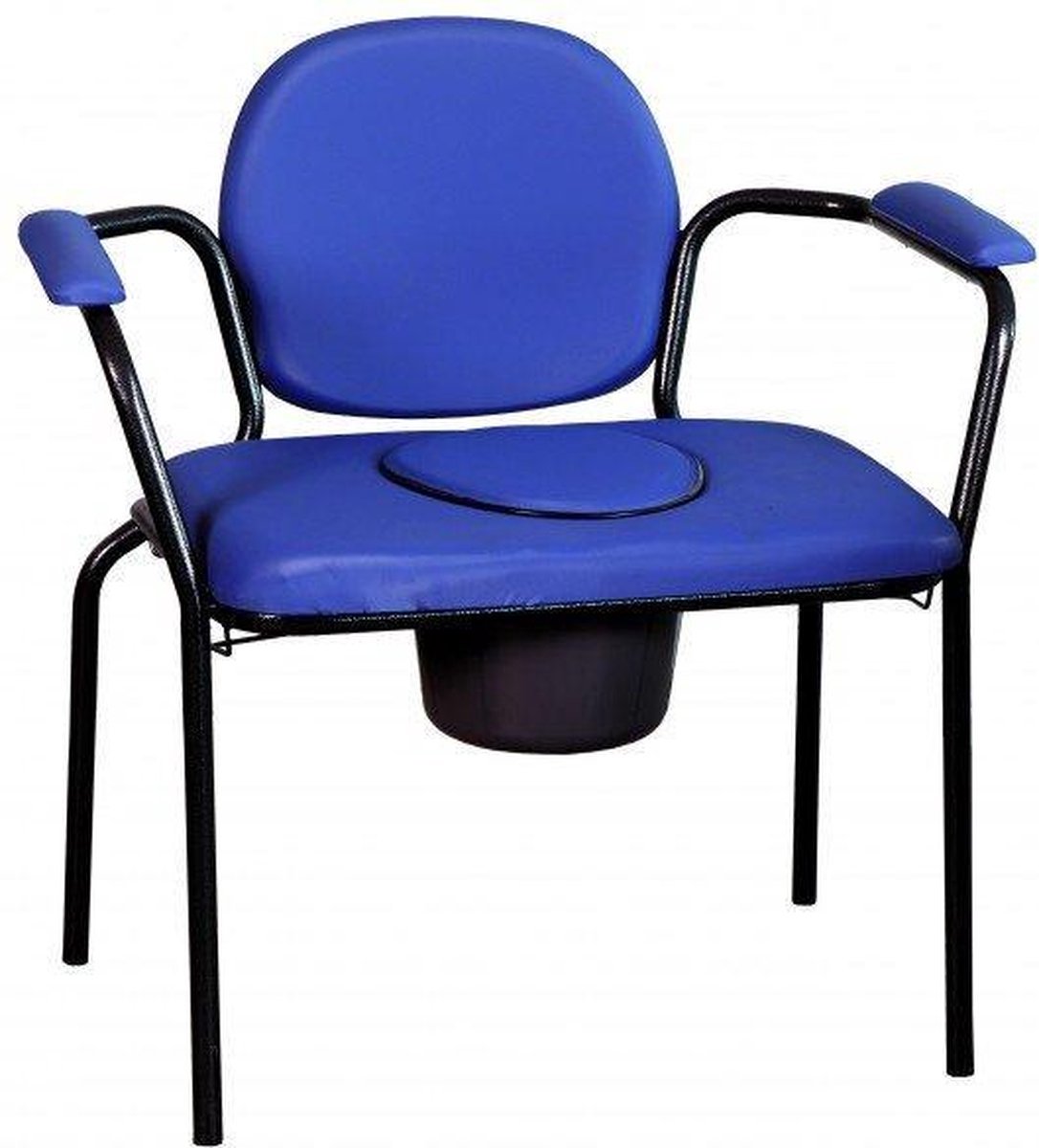 Toiletstoel XL - Po stoel XXL - WC stoel blauw - Extra breed met zachte zitting