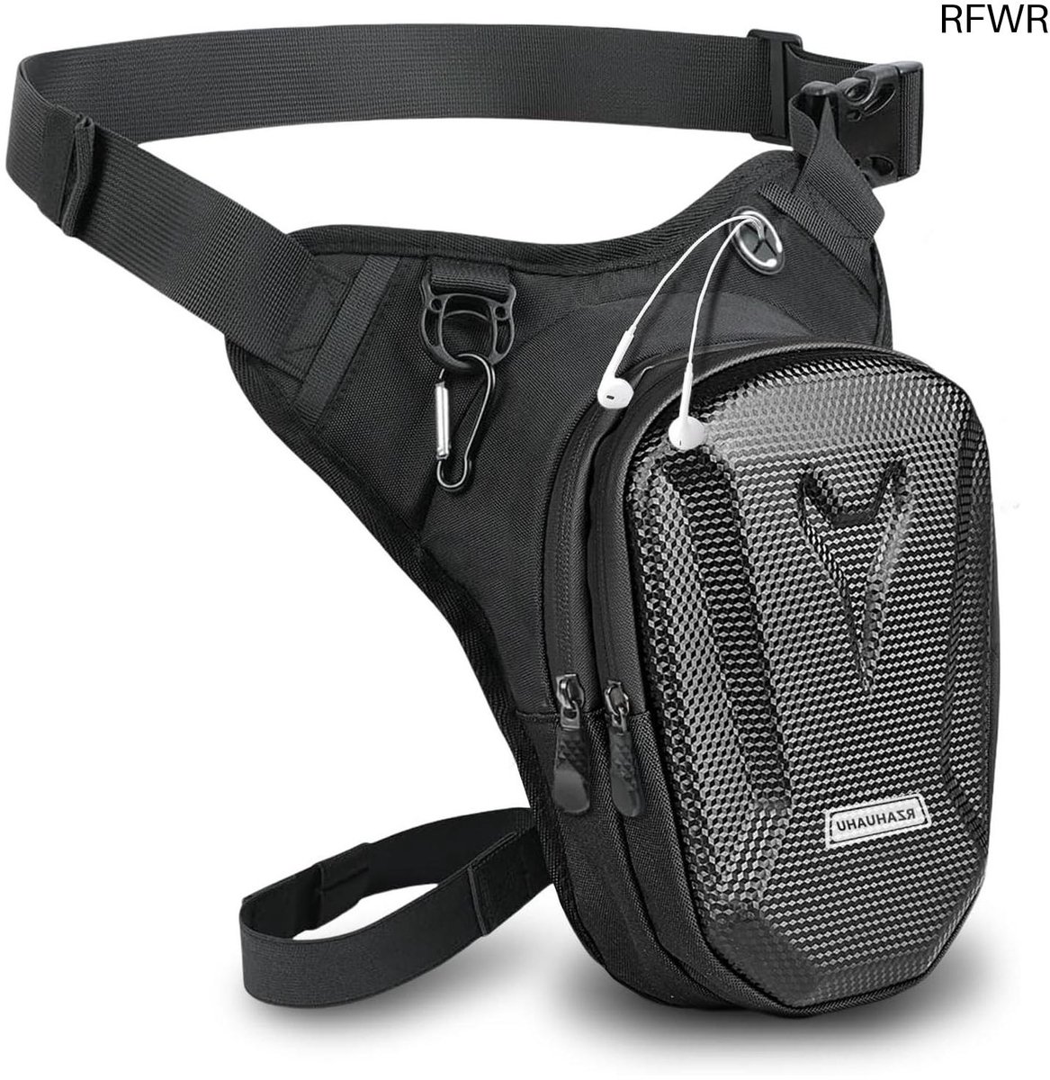 RFWR® Duurzame Waterdichte Heuptas voor Fietsen en Wandelen - Multifunctionele Beentas met Hoofdtelefoonaansluiting
