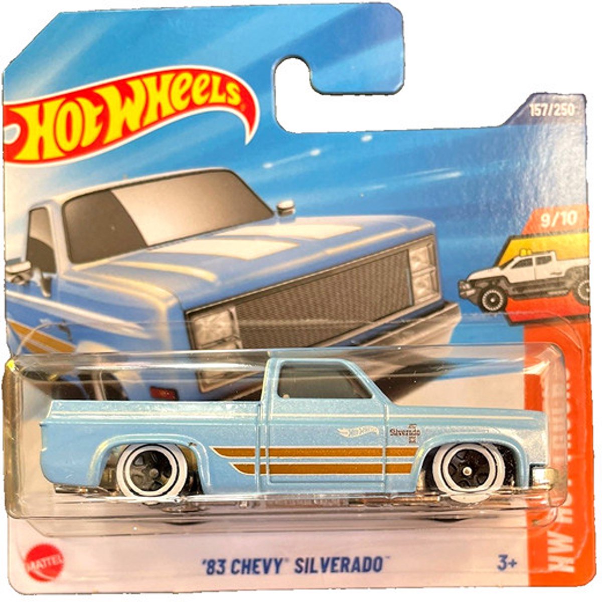 HOT WHEELS '83 CHEVY SILVERADO LIGHT BLUE 157/250 PICKUP 1:64 HW HOT TRUCKS 9/10