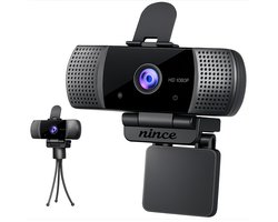 Nince Webcam van hoge Kwaliteit 2024 Model Full HD 1080P - Webcam voor pc / webcam voor laptop - Webcam met Microfoon - Webcams