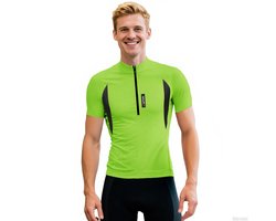 MEETEU Cycling Fietsshirt Heren Korte Mouwen - Wielershirt Heren Korte Mouw - Comfortabel en Sneldrogend Wielrenshirt Heren -Groen-XL