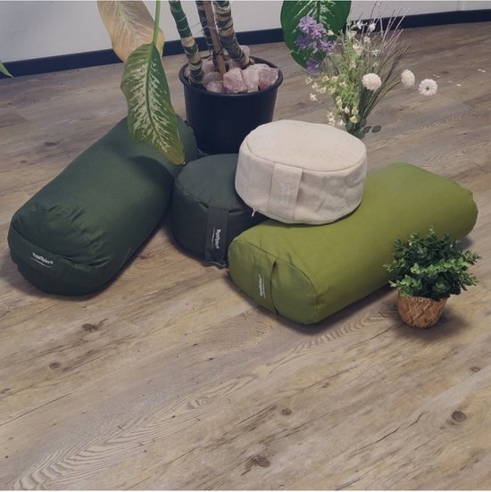 YogaStyles Design Bolster - Ovaal Olijfgroen van Merkloos — afbeelding 5