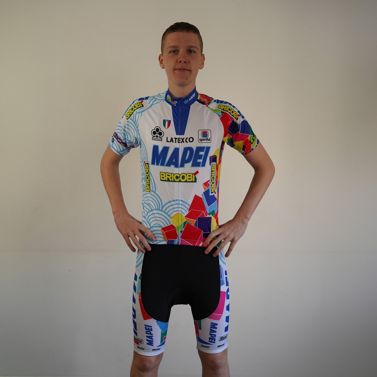 Mapei wit - wielershirt - koerstrui - retro - vintage - maat S