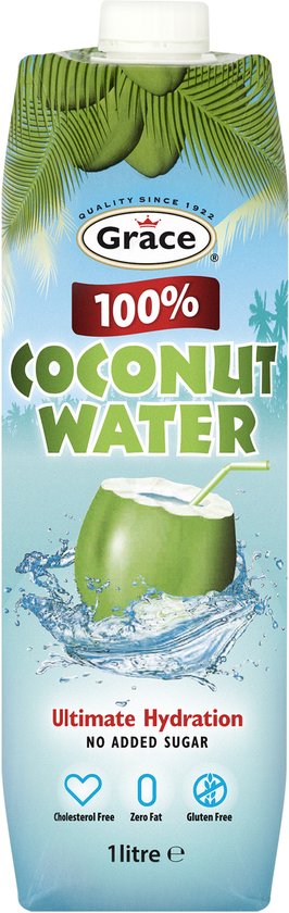 Grace 100% Kokoswater - 8 x 1L - Voordeelverpakking