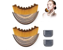 Gezichtsborstel - 2 Stuks - Anti Cellulitis Brush - Gezichtsverzorging - Gemakkelijk Schoon Te Maken En Te Onderhouden - Face Brush - Anti Rimpel - Doorbloeding - Dry Brushing - Ontspant De Gezichtsspieren - Droogborstel - Reduce Puffiness