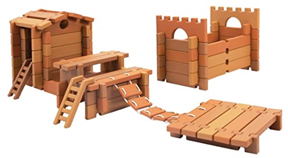 Guidecraft bouwblokken speelgoed - Tabletop Notch Blocks Western 85-delig.