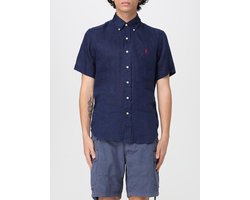 Short Sleeve Linen Shirt - Blue