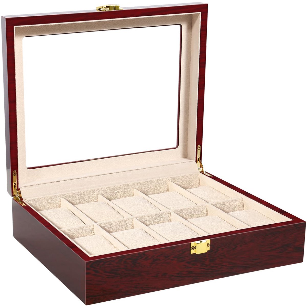 Uten Luxe Horlogedoos - HorlogeBox Heren Dames - Sieradendoos - 10 vakken - Hout