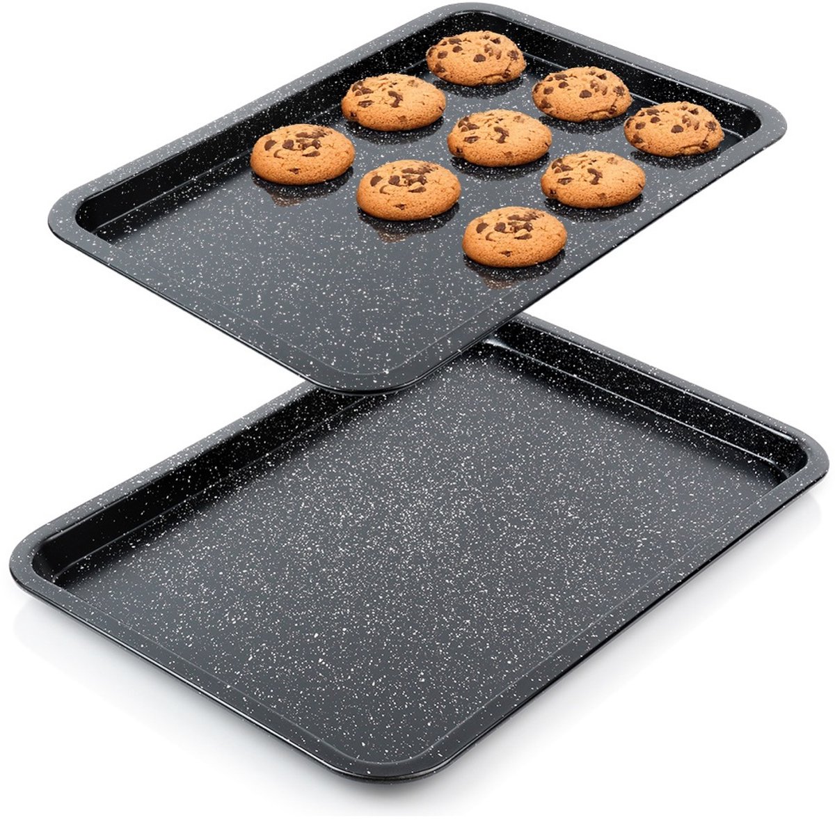 Bakplaat Graniet 43x29 / 46,5x32,5 cm 2 stuks - voor Bakken - voor De Oven