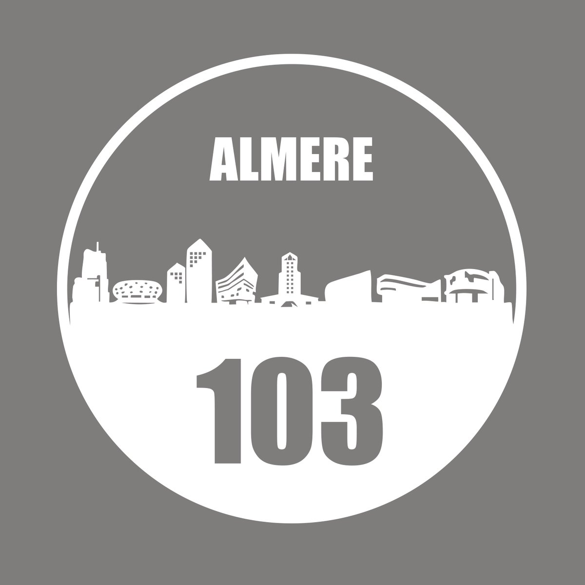 Almere sticker met eigen huisnummer