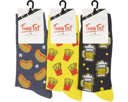 Funny Feet socks - Happy kousen - cadeau - grappige sokken - 3 paar - Maat 43/46