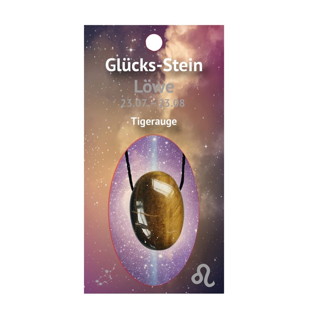 BERK Leeuw geluksteen met Tijgeroog Zwart