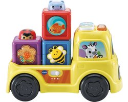 foto van VTech speelgoed - Blokkenpret Truck interactief leren en bouwen. (19 euro bij de Intertoys)