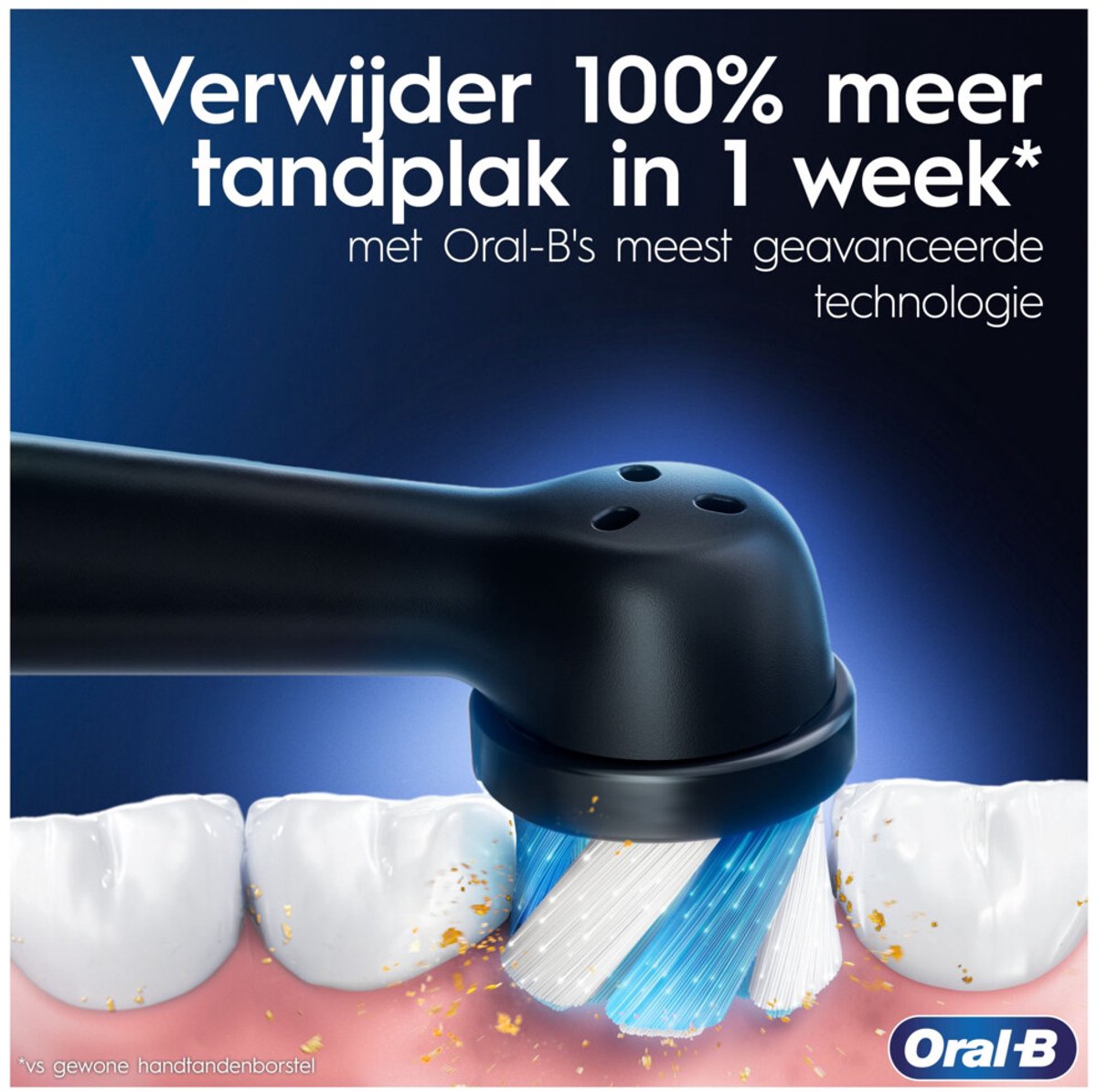 Afbeelding 2 van Oral-B Elektrische Tandenborstel iO 3 Duo Zwart & Blauw 1 set