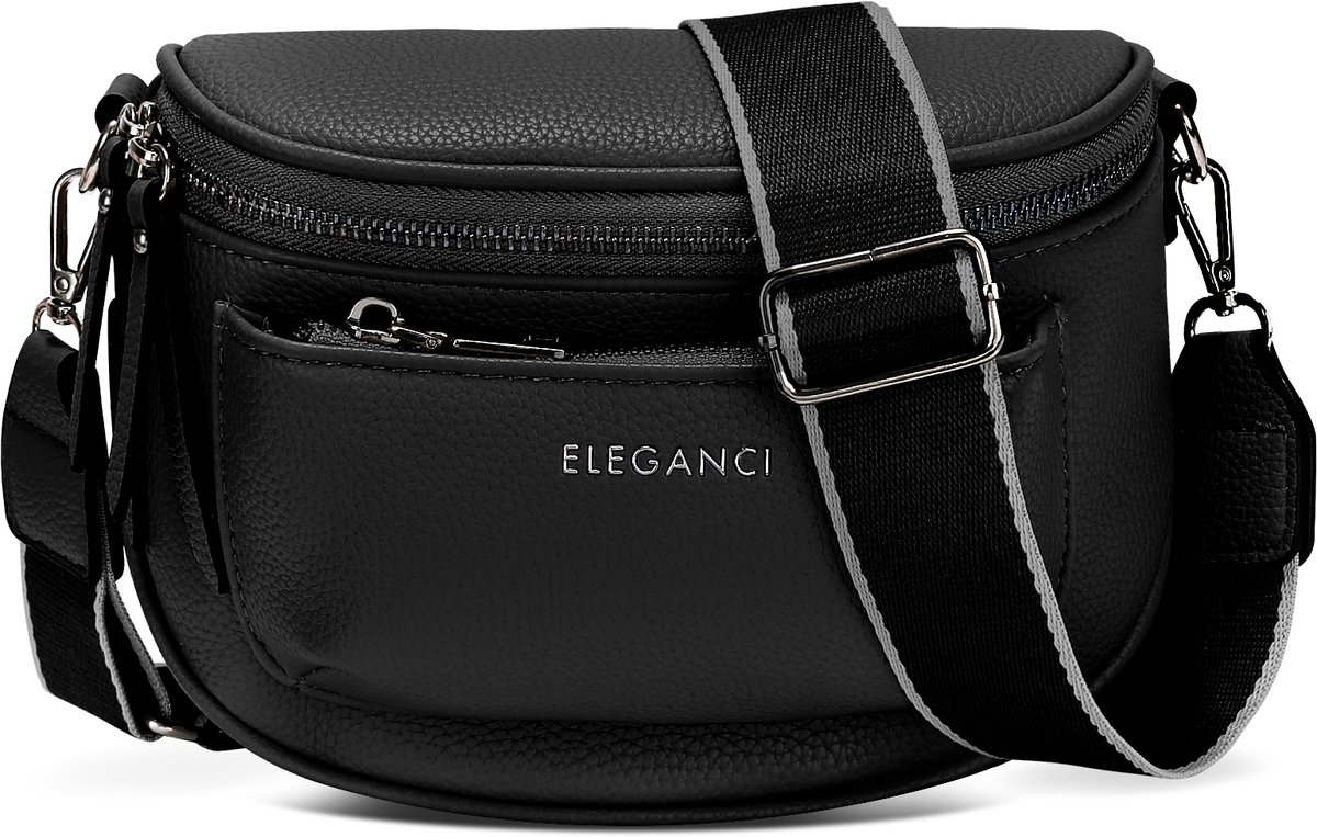 Eleganci® - Bumbag Dames – Telefoontasje - Heuptas Dames Crossbody - Festival Tas met Verstelbare Tassenriem – Black