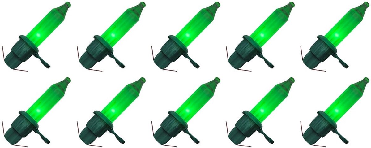 OE Lightning Reserve Kerstlampjes - 10 stuks - Groene Insteek Fitting - 2.5V/0.425W - Groen Licht