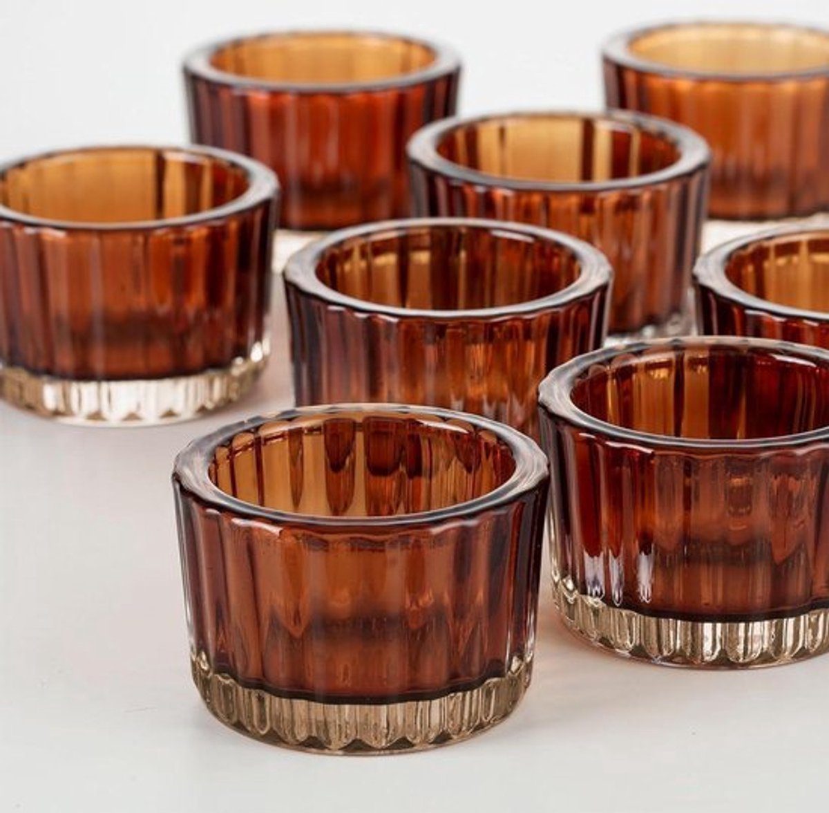Glazen Theelicht Kaarsenhouders - Amber Theelichthouders - Eettafel Centrepieces - Votive Kleine Potten - Bruiloft Verjaardag Decoratie - Home Decor - Valentijnsdag - Kerstverjaardag