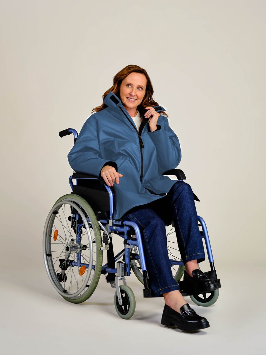 Rolstoeljas winter | Rolstoeljassen & Rolstoelponcho's | Aangepaste jas rolstoel | Blauw | M