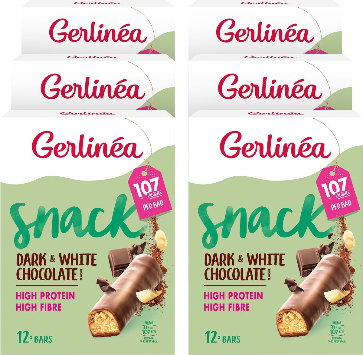Goedkoopste Gerlinea Mijn Pauze Maaltijdrepen - Pure & Witte Chocolade - 12 stuks