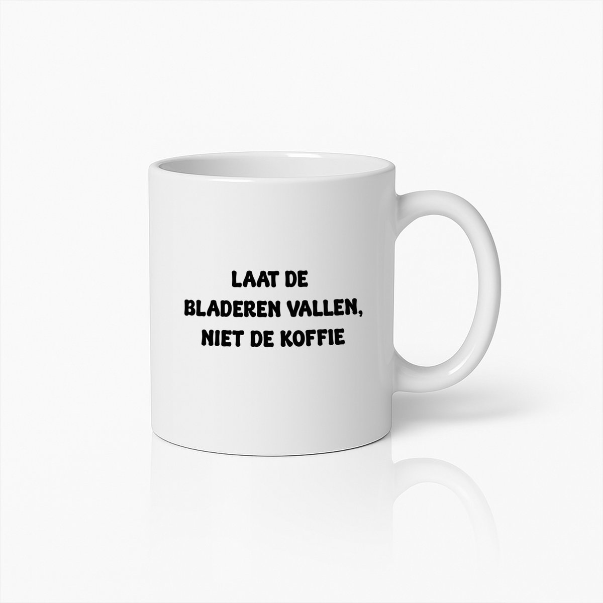 Grappige Herfst Koffiemok – Laat de Bladeren Vallen Niet de Koffie Quote Beker