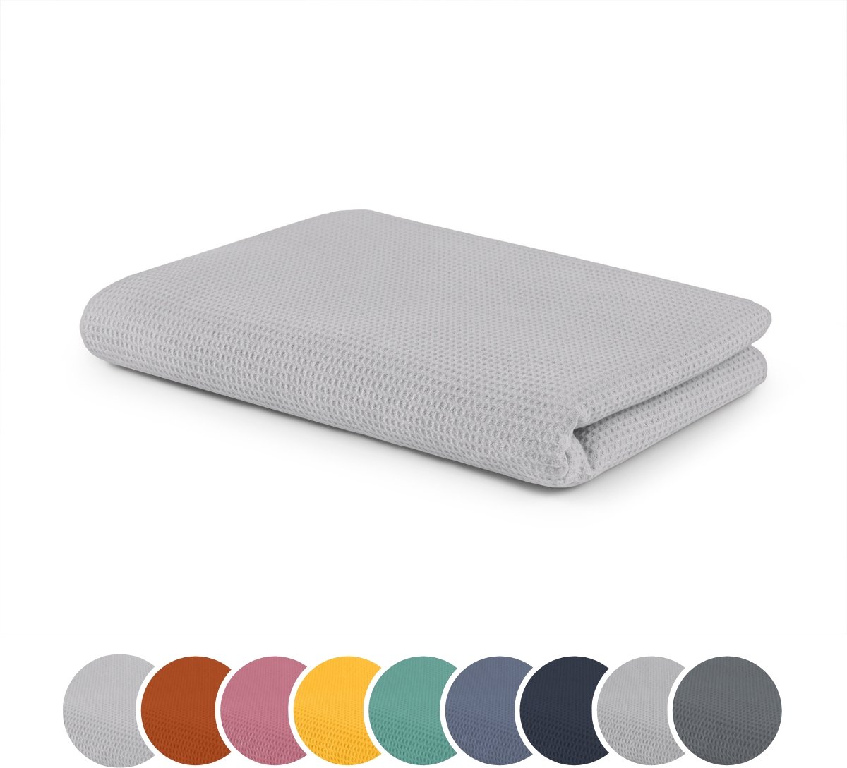 sleepling 150 x 200 cm plaid met wafelstructuur | sofa- of woondeken | huidvriendelijke knuffel deken | temperatuurregulerend | van 100% katoen | wasbaar op 30 graden | parel