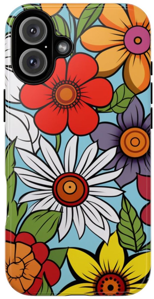 Kleurrijk Bloemenpatroon – Telefoonhoesje Geschikt voor iPhone 16 Plus