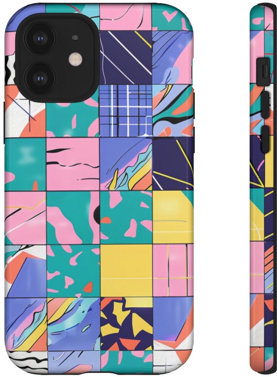 Kleurrijk Abstract Geometrisch Patroon – Telefoonhoesje Geschikt voor iPhone 12