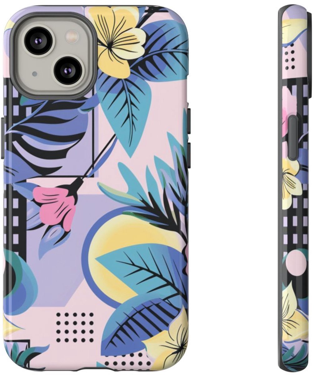 Bloemrijk Geometrisch Patroon – Telefoonhoesje Geschikt voor iPhone 14