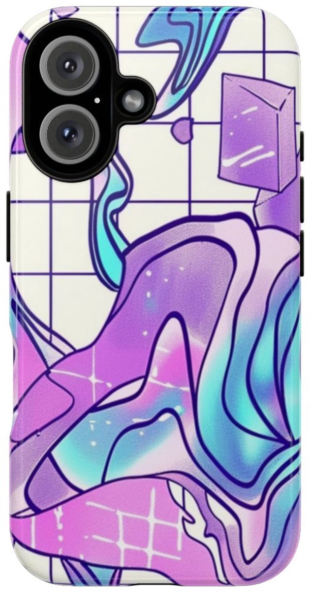 Abstract Kristal Vaporwave Patroon – Telefoonhoesje Geschikt voor iPhone 16