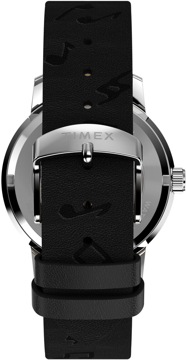 Timex Marlinâ® Automatic X Peanuts Saxophonist Automatic Wind Zwart Case: 100% Stainless Steel | Armband: 100% Leather 40 TW2W688000Q