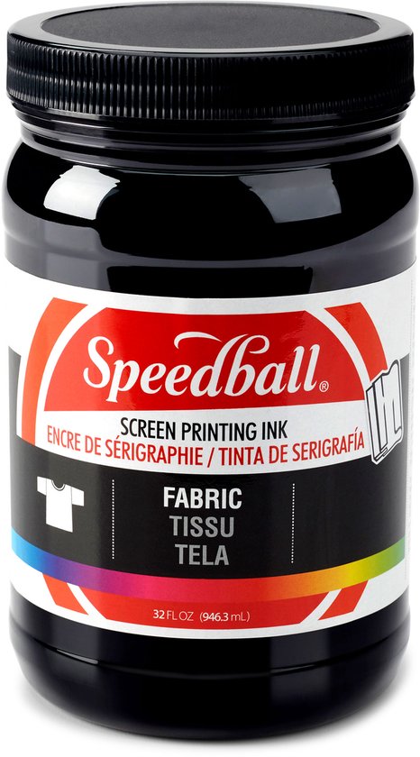 Pot noir Speedball "SCREEN PRINTING INK" "FABRIC TISSU TELA".