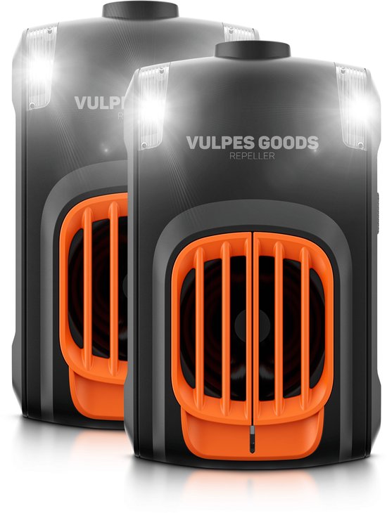 Vulpes Goods® Répulsif - Répulsif martre - Répulsif martre - Répulsif martre - Intérieur & Extérieur - Fréquences automatiques & lampes flash - USB & Batterie voiture - Martres, Souris & Rats - PRO V2 - 2 pièces