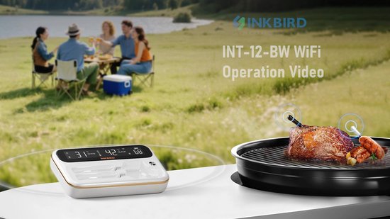 INKBIRD INT-12-BW WHITE Edittion Gift Box Inkbird INT-12-BW – Bluetooth & WiFi BBQ Thermometer – Digitale Vleesthermometer met App – Draadloze Keukenthermometer voor Barbecue, Grill, Oven en Sous-Vide kado Gift verpakking