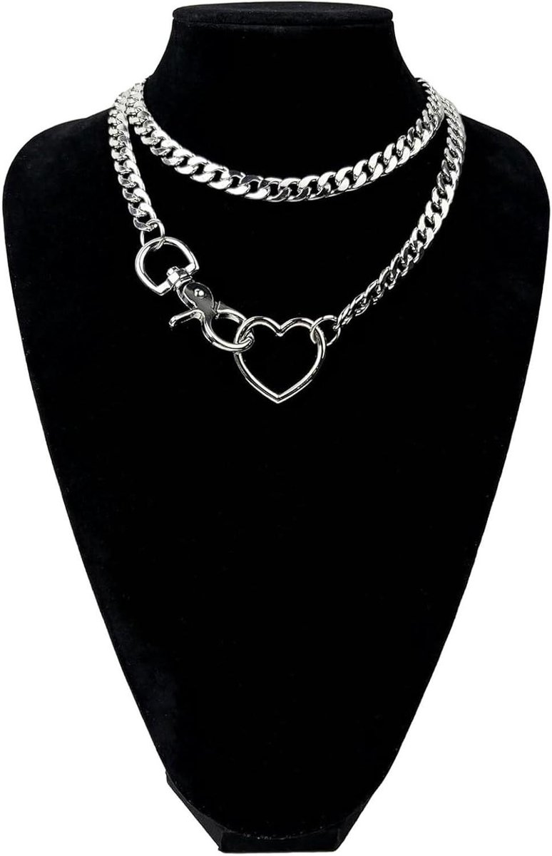 Chunky Chokerketting voor dames - Statement-ketting - Zilver - Y2K sieraden