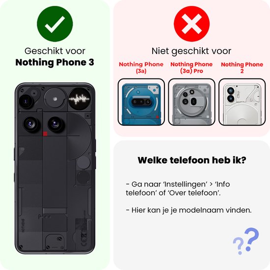 Protecteur d'écran - Convient pour - Nothing Phone 3 - Protecteur d'écran Verre de protection Glas trempé - Protecteur d'écran Convient pour Nothing Phone (3) Protecteur d'écran Glas