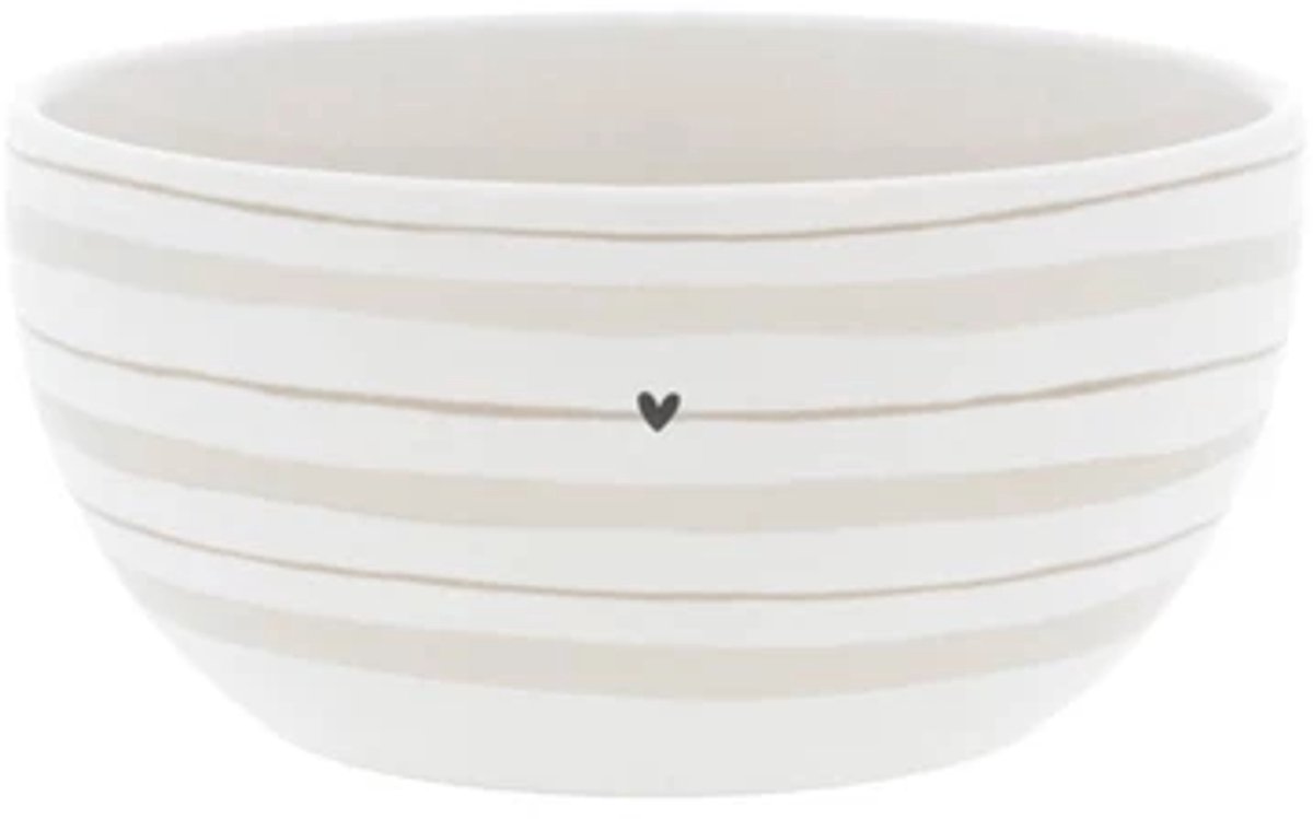 Bastion Collections bowl 14.5x7cm wit 'watercolour natural stripes'