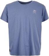 WATTS Unisex Logo Backprint T-Shirt PALM Organisch Katoen Blauw - Maat L