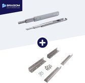 Set de glissières de tiroir + montage au sol incliné 30 cm 12" extension complète capacité de charge 250 kg rails de tiroir robustes supports de faible luminosité en aluminium 300 mm 12 pouces pour véhicule utilitaire