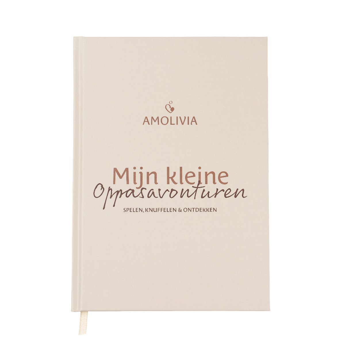 Amolivia Oppasboek - Heen en Weer boekje - Kraamcadeau - Crème