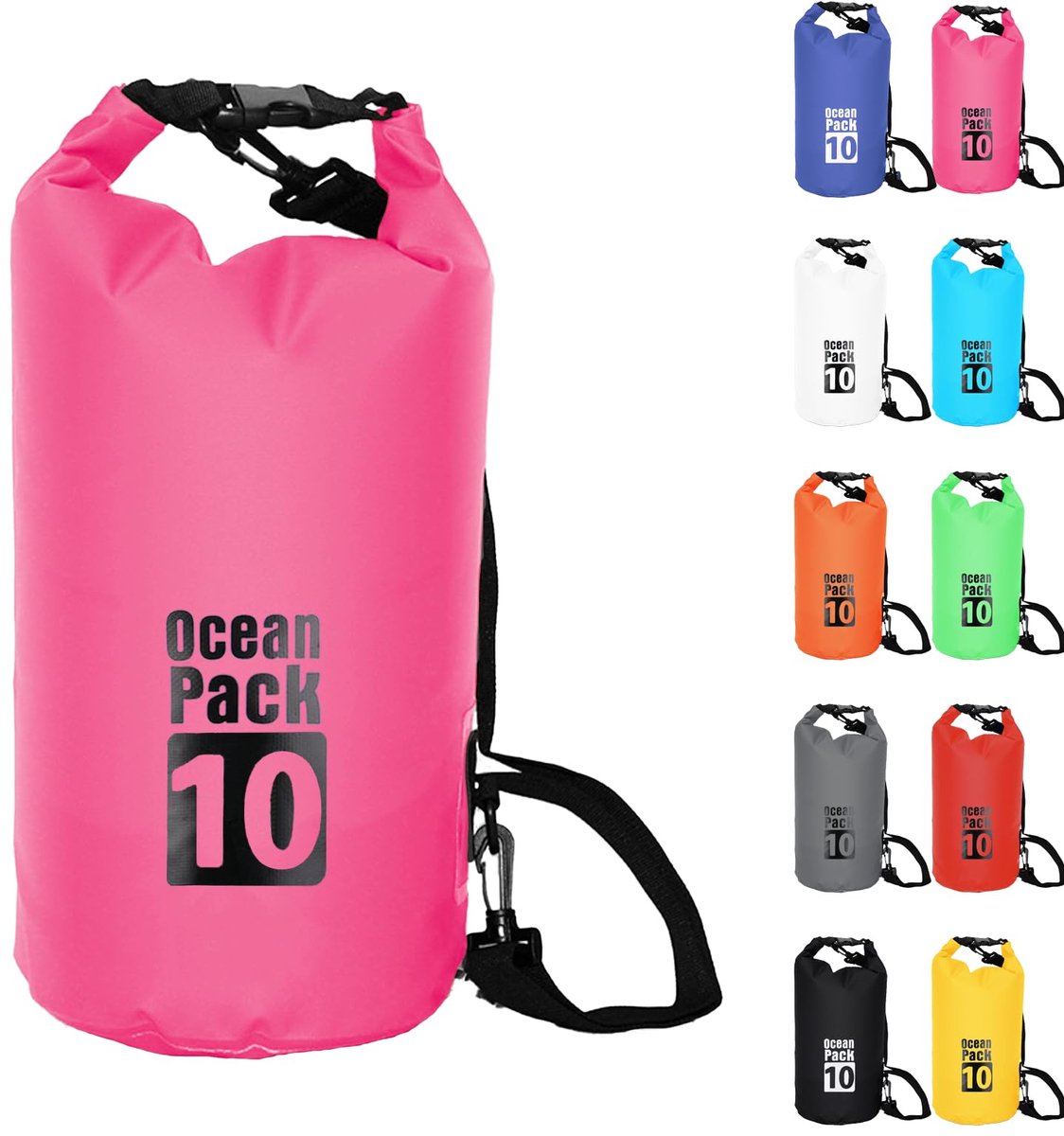 Waterdichte Tas - Waterproof Drybag - Opberg Zak -10L - Outdoor Tas -Roze