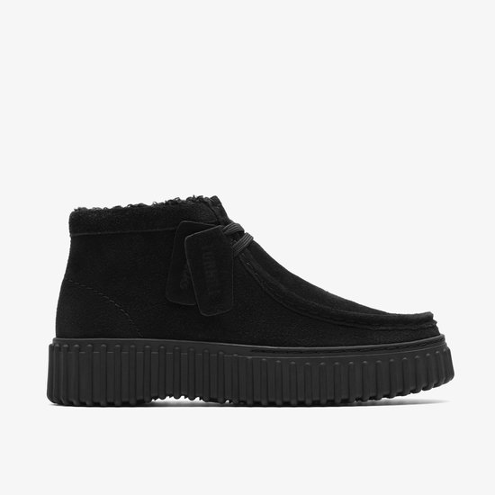 CLARKS Torhill Moss Dames Veterschoenen - Black WLined Sde
