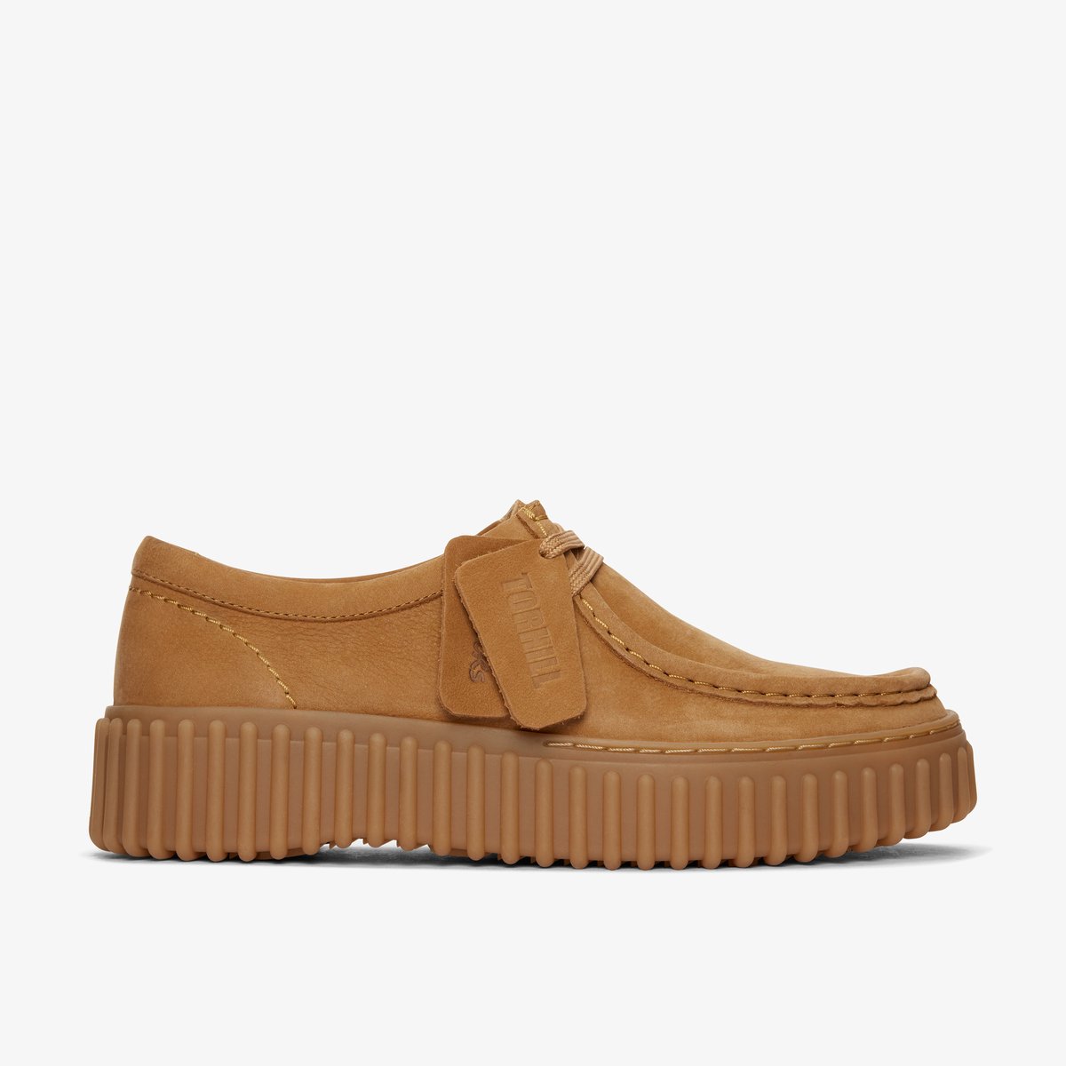 CLARKS Torhill Bee Dames Veterschoenen - Nubuck - Cognac