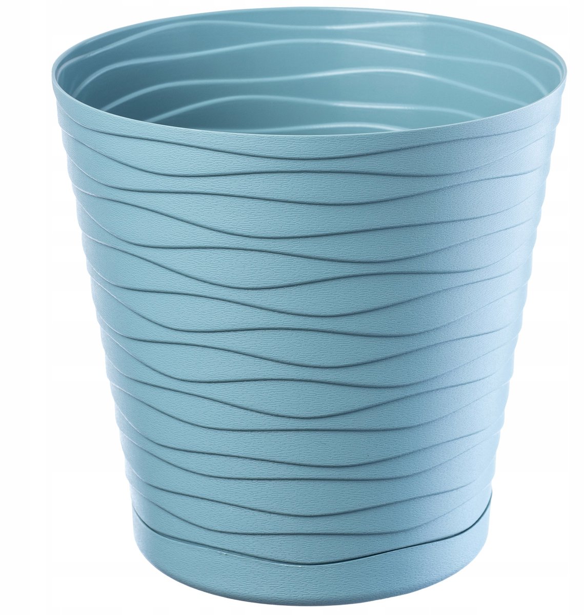 Kadax bloempot met onderzetter, voor binnen, lichte bloempot van hoogwaardig kunststof, ronde bloempot voor bloemen, planten, huis