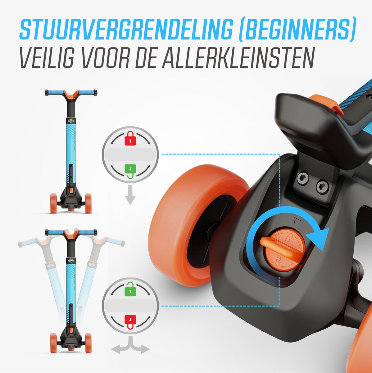 BERG Nexo Kinderstep - Step 3 wielen - Vanaf 2 jaar - Opvouwbaar - In hoogte verstelbaar - Blauw — afbeelding 5