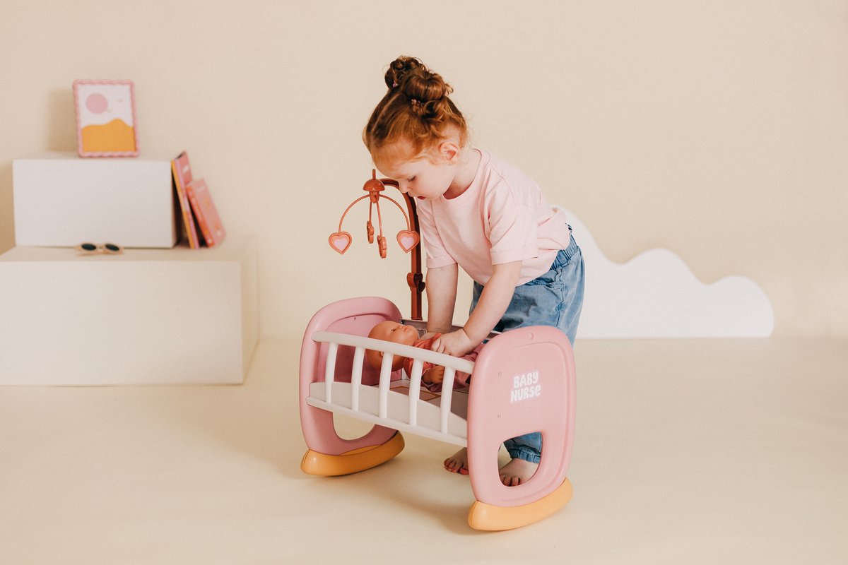 Smoby - Poppenmeubel Baby nurse - wieg en poppenbedje - voor pop tot 42cm – foto 4
