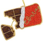 HomeBound by KY | Hanger met kralen chocolade | hanger | kersthanger | kerst | feestdecoratie | hanger chocolade | 9x19x2cm