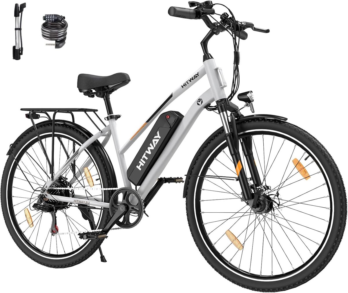 Hitway Elektrische Fiets BK27S - Trendy 28 Inch City Commuter EBike met Afneembare 36V 13Ah Lithium Batterij - Damesfiets - E-Bike met 250W Motor - 7 Versnellingen - IP54 Waterdicht - Hitway - €699,99