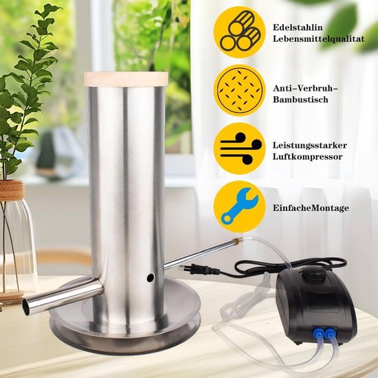 Keukenrook, koude rookgenerator, roestvrij staal, met pomp, voor
